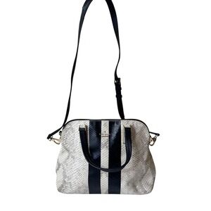 Kate Spade Satchel Handbag Snake Print Black‎ Stripe Crossbody Bag